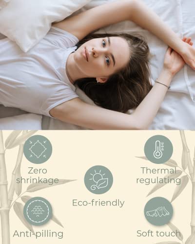 Linenwalas Fitted Sheet Queen Size, Bamboo Silk Sheet - Deep Pocket Fitted Sheet Only, Soft, Luxury Premium Bottom Sheet Cooling Bamboo Bedding (Queen Size/Silver) #TOP3