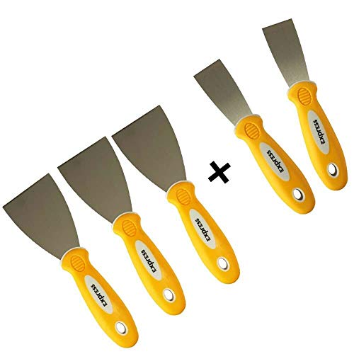 5Pcs Wallpaper Scraper Tool Set Pack of 5 Paint Scrapers with Plastic Handle and Metal Blade Scraper - Perfect DIY Decorating Paint Removal Scraper Tool Set 1 5Pcs Wallpaper Scraper Tool Set Pack of 5 Paint Scrapers with Plastic Handle and Metal Blade Scraper - Perfect DIY Decorating Paint Removal Scraper Tool Set
