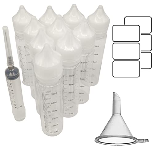 Bouteilles vides pour e liquide DIY flacon vide 60ml + accessoires pour e liquide - lot de 10 bouteilles (10X 60ML) Cover