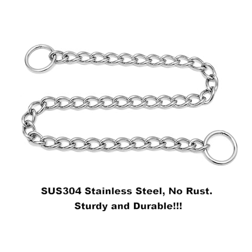 Collier en acier inoxydable pour chien argenté XS, maille robuste et durable - 7