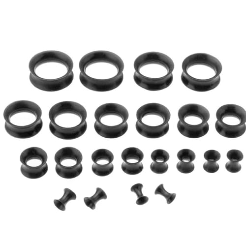 siduytin Silikon Fleshes Tunnel Ohrstöpsel, Unisex, für breite Anwendung, Silikagel Silikon Tunnel, Ohrdehner, schwarz 12mm