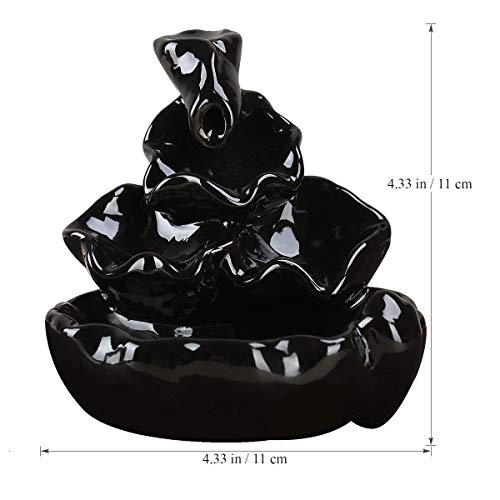 Image of CRAFTAM Polyresin Dropping Smoke Backflow Fountain Cone Incense Holder Showpiece Figurine with Free 10 Back Flow Incense Cones Item Name