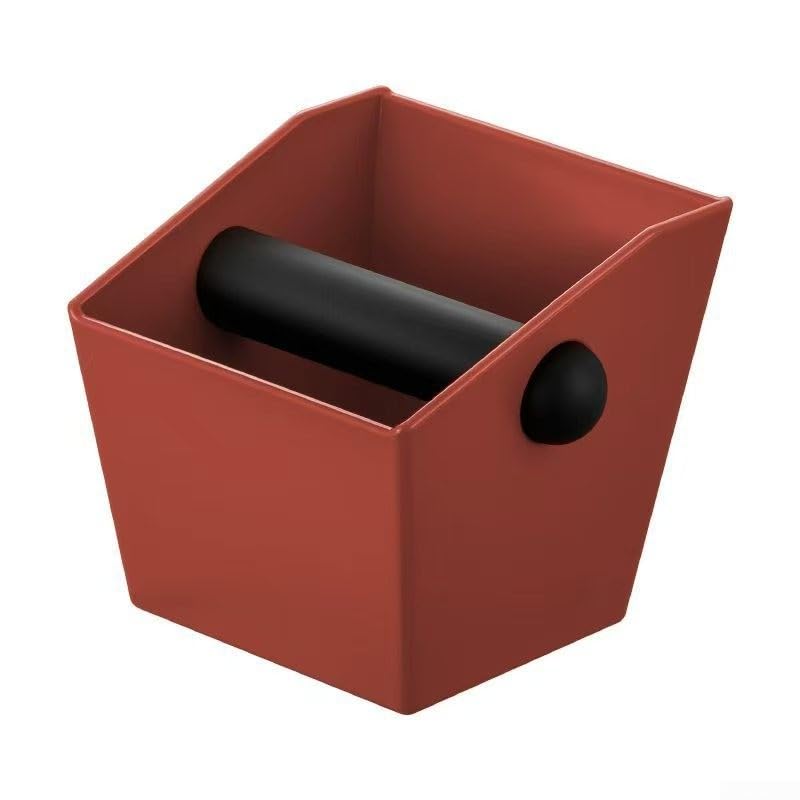 Para mini cafetera espresso, caja de plástico ABS con apertura inclinada, barra desmontable y base antideslizante, compatible con máquinas de espresso semiautomáticas (rojo)