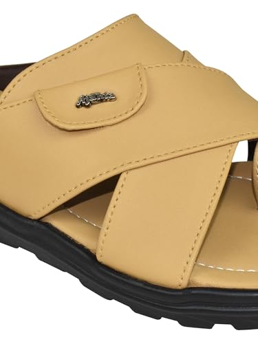 Image of AJANTA Men's Sandals for Men | Casual Walking Office Outdoor Sandals | Lightweight Comfortable Slip-On Footwear for Men | Anti-Skid Travel Daily Wear Open Toe Summer Sandals for Men