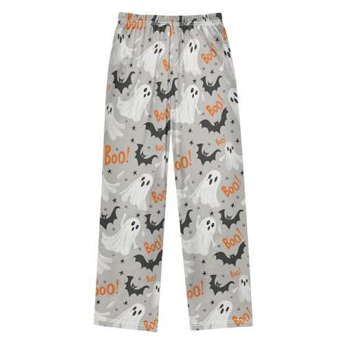 Halloween Pajama Pants Bat White Ghost Long Sleep Pants Lounge Bottoms2