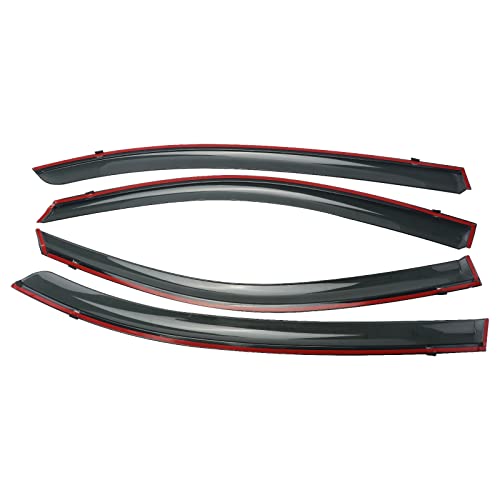 Misioek Rain Guards Suitable For Accord 2014-2017 Sedan, Window Visor, Dark Smoke Accessories, Window Deflectors, Rain Guard, 4 Pcs #TOP1