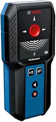 BOSCH GMS120-27 Scanner de parede e localizador de pinos, detecta madeira, metal e fios ativos atrás de sua parede - Inclui 2 pilhas AA e bolsa