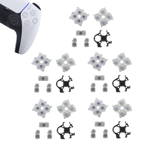 Image of 5 Sets Silicone Conductive Rubber Pads Replacement for Playstation 5 PS5 Controller Parts for BDM-020 DualSense 5 L1 R1 L2 R2 Adhesive Button Changing Keypad Repair Replacement Part Tool Kit(2.0)