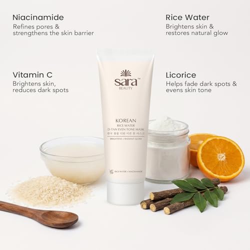Image of Sara Korean rice water D-tan even tone mask 120g