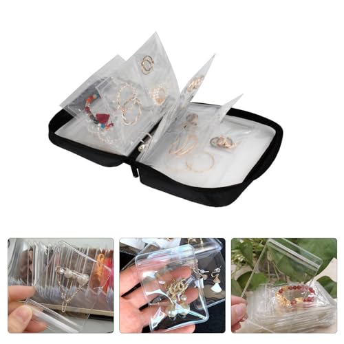 Organizadores de viaje para aretes y collares en maletas con bolsas de PVC transparente 6