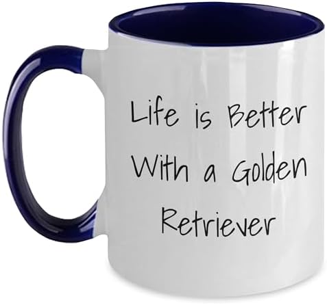 Golden Retriever Dog Lover's Funny Two Tone Coffee Mug, Gifts fro...
