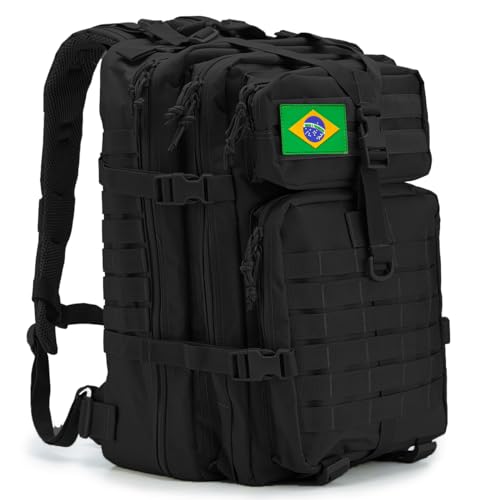 QT&QY Mochila Tática de 45L MOLLE com Bolsos Múltiplos e Material Durável para Sobrevivência de 3 Dias, Emergência, Caminhadas, Trekking e Caça Rucksack