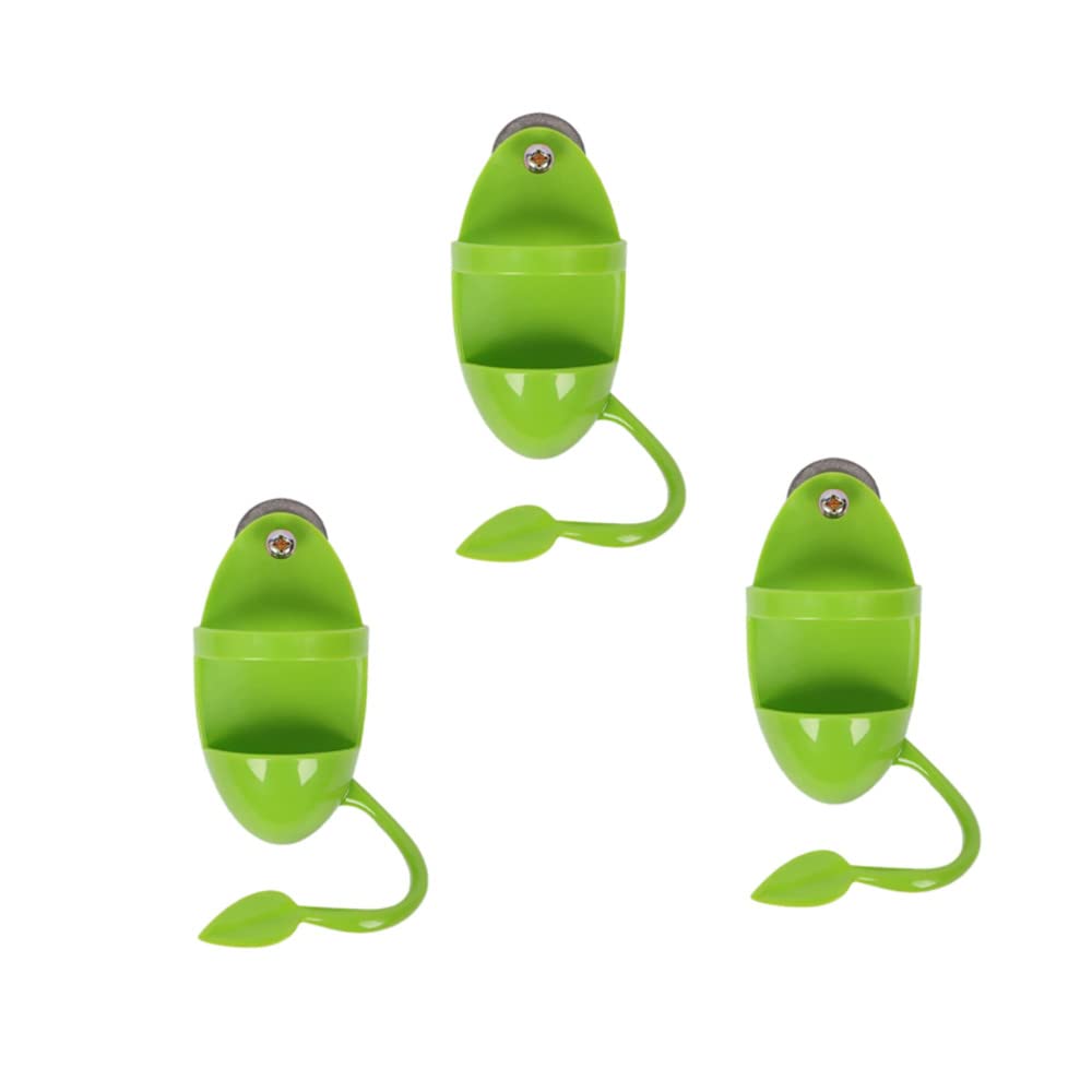 3 pcs Pájaro con Perchas Plástico Que Se Alimenta Bastidores Alimentación Loros Loro Accesorios，para hueso, soporte de jaula de loro, accesorios para cacatúas, periquitos, coñas, color verde