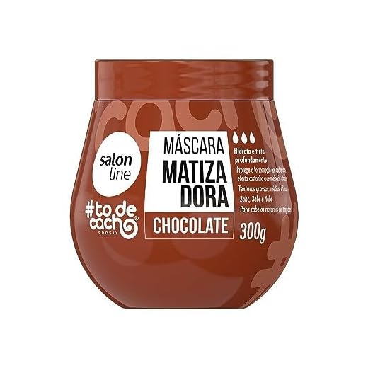 Salon Line, Máscara Matizadora, #TodeCacho, Chocolate, Vegano - Para Cabelos Ondulados, Cacheados e Crespos, 300 g