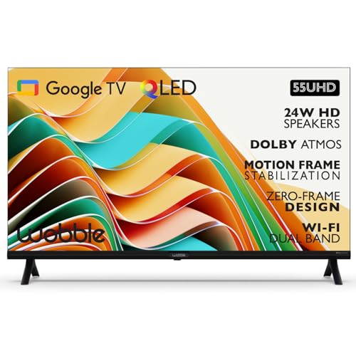 Image of Wobble 139.7 cm (55 inches) QD Series 4K Ultra HD Smart QLED Google TV WB55GTAW9602QD (Black)