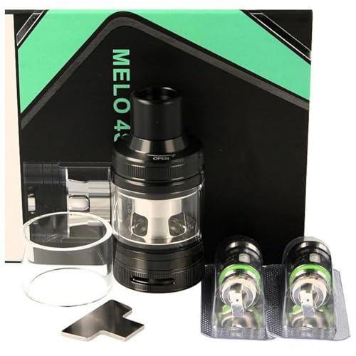 For Eleaf Melo 4S Tank Atomiseur 4 ML (Noir) Réservoir Melo 4S Convient à Résistance EC-A Coil 0,3 Ω/0,5 Ω pour Kit istick Pico Plus Mod Vape de cigarette...