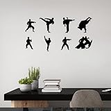 Martial Arts Wandaufkleber, Taekwondo-Aufkleber, Heimdekoration, selbstklebend, abnehmbar, 42 x 80 cm