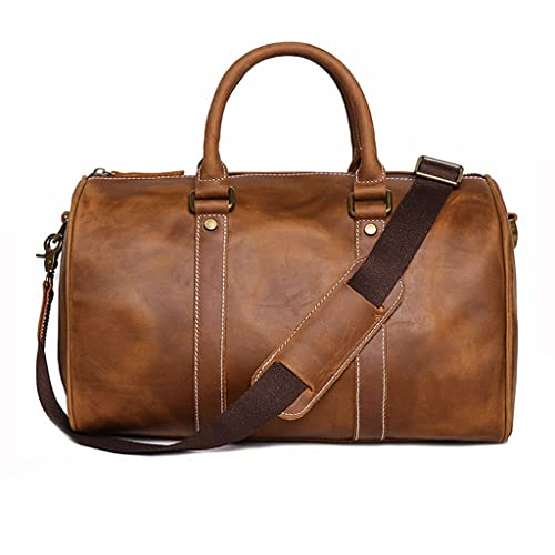 SCWZZWSY Maletín de viaje de cuero para hombre, bolsa de mano, mochila grande para fitness, D como se muestra, d, Talla única