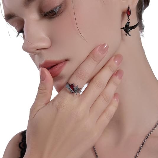 Image of figurine 3Pcs Gothic Rings, Rings for Man, Gothic Jewellery for Men and Women, Dark Aesthetic Rings for Daily Goth Fashion and Music Events
