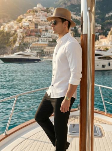 Image of NexaFlair Man's Casual | Formal | Linen| Cotton | Regular Wear Collared | Fit Shirt for Men
