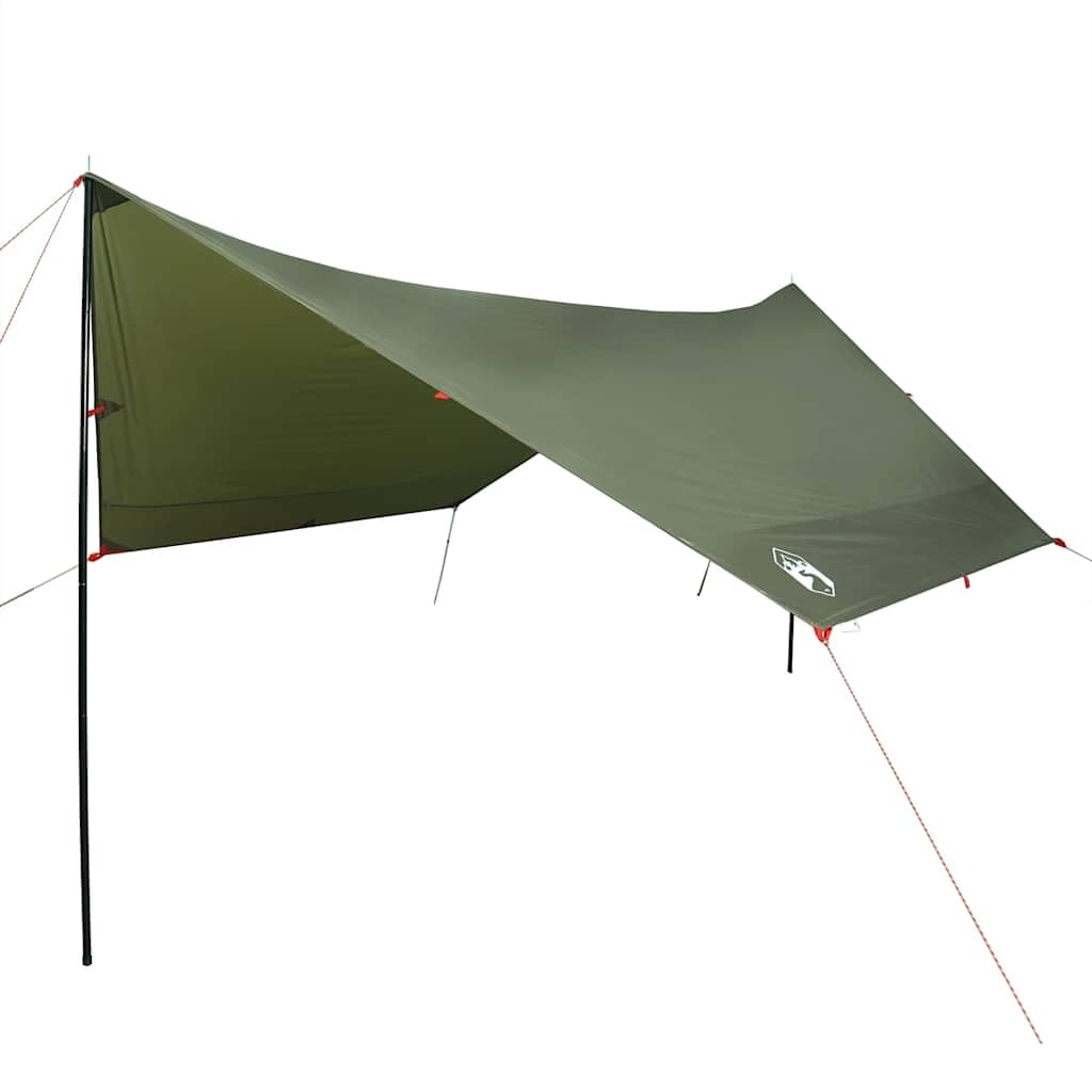 vidaXL Płachta biwakowa, oliwkowa, 462x306x211 cm, wodoszczelna, płachta, płachta pod namiot, płachta turystyczna, plandeka kempingowa