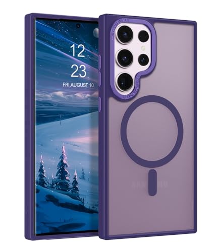Image of BENTOBEN for Samsung S23 Ultra Case, S23 Ultra Magnetic Phone Case [Compatible with MagSafe] Translucent Matte Slim Shockproof Women Men Girl Protective Case Cover for Galaxy S23 Ultra 6.8 inch,Purple