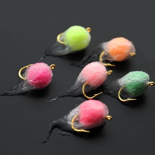 Tigofly 30 pcs/lot 10 Colors UV Nuke Egg Fly Glo Bug Steelhead Trout Fly Fishing Flies Lures Size 8#