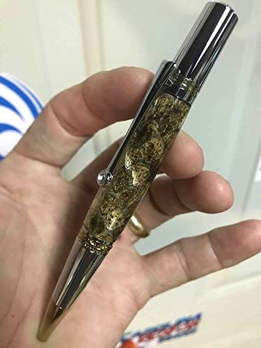Amazon.com: Western Diamondback rattlesnake skin pen Gold TN & Chrome ...