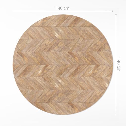 Tapis vinyle cuisine rond anti rayure pour protéger le sol avec style