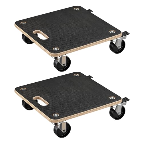 Wiltec Sottovaso con ruote, Set due carrellini di trasporto quadrati