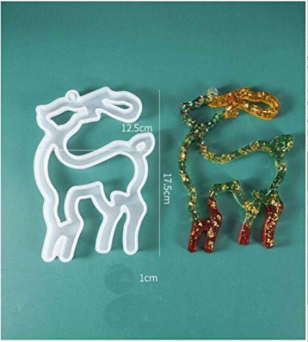 JIACHIHH �Rbol De Navidad Decoraci�N Colgante Joyer�A De Silicona Molde De Fundici�N Resina Molde De Resina Epoxi DIY 1 Uds,Deer