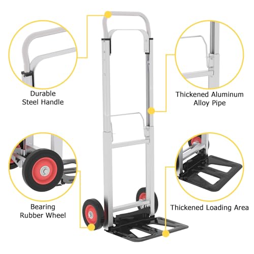 Carretilla plegable resistente de aluminio con ruedas miniatura 3