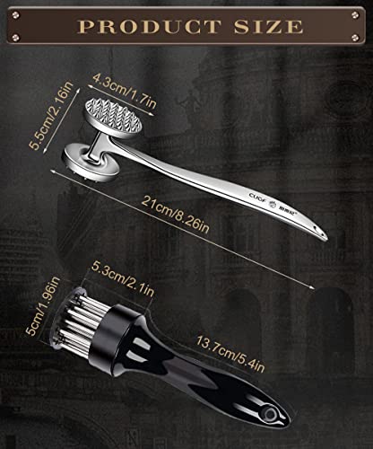 Foto von LIBRNTY Fleischklopfer,Fleischklopfer Edelstahl inkl,Edelstahl Fleischklopfer Set,Extrem Robust,Fleischklopfer für Rindersteak Schweinefleisch Hähnchen Fisch Zartmachen und Stampfen