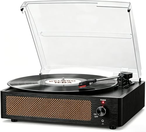Vinyl Record Player with Speakers Vintage Turntable for Vinyls Records Belt-Driven Turn Table...