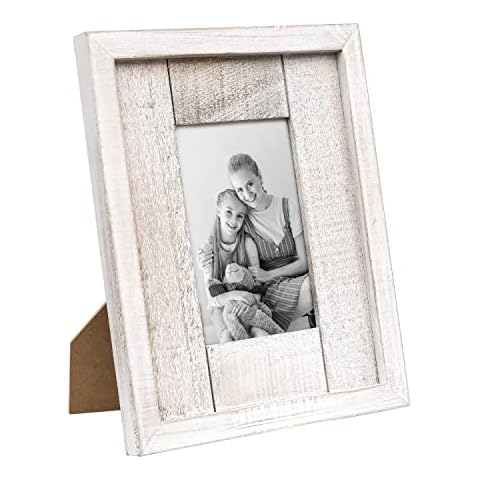 DECO DE VILLE 4 x 6 Handmade Solid Wood Picture Frames for Tabletop Display and Wall Decoration, Set of 4, Rustic Wood, # F (1pc Cover