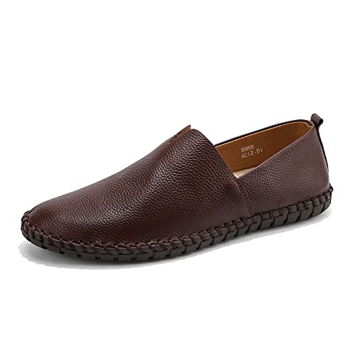 Image of Men's Genuine Leather Loafer Shoes Slip On Soft Walking Driving Shoes