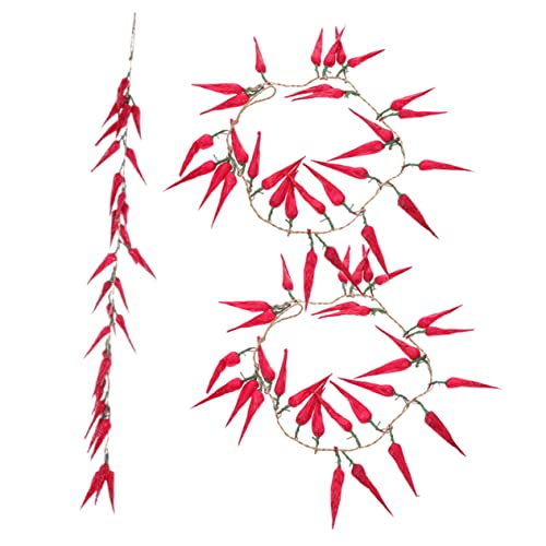 Cabilock Cuerda De Chiles Artificiales Decoración De Cocina Verduras Falsas Accesorio De Fiesta