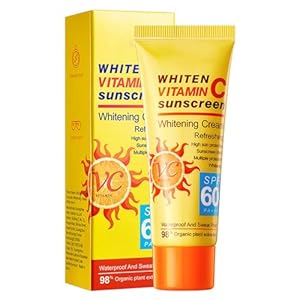 Sunscreen For Face, SPF 60 Face Sunscreen With Vitamin C, Face Sun Screen For Women, Oil Free Sunscreen For Face,Travel Size Sunscreen, Facial Sunscreens Hydrating| No White Cast