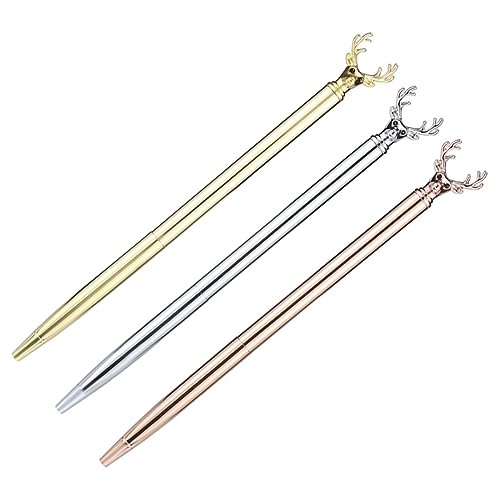 Bolígrafos de metal con cabeza decorativa DOITOOL para uso escolar y portátil, 15 unidades