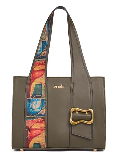 Image of ZOUK Kalki Office Bag for Women |Vegan Leather | Twin Gadget Compartments | Fits 13-Inch Laptop + iPad | Concealed Zipper Pocket