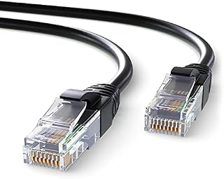 Mr. Tronic 20m Ethernet Network Patch Cable | Outdoor Weatherproof | Waterproof | CAT6, CCA, UTP | RJ45 Connectors | High-Speed LAN Gigabit Internet Connection | PC, Router, Modem, (20 Meters, Black)