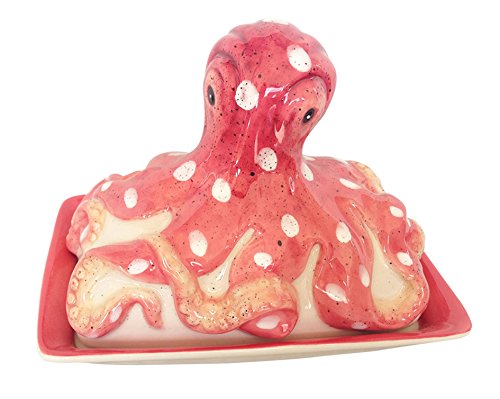 Blue Sky Ceramic Octopus Butter Dish, Multi