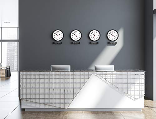 Image of Bernhard Products - Black Wall Clocks, 2 Pack Silent Non Ticking 10 Inch Quality Quartz Battery Operated Round Easy to Read Home /Office /School Clock (Black)