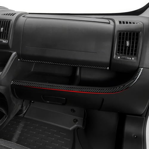 Image of Youtaiche Dashboard Instrument Panel Strip Decor Trim Interior Accessories for Dodge RAM Promaster 1500 2500 3500 2014-2021 /2007-2023 Fiat Ducato, Citroen Jumper, Peugeot Boxer Carbon Fiber Stickers