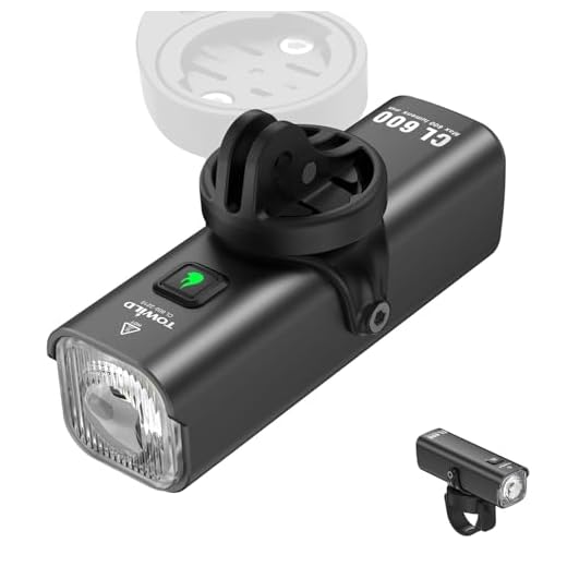 TOWILD CL600 Bike Lights for Night Riding,Compatible with Garmin/GoPro Mount,600 Lumen Bike Headlight,2000mAh Rechargeable Battery,Waterproof Bike Front Light for Commuter Cyclists-Fits All Bikes