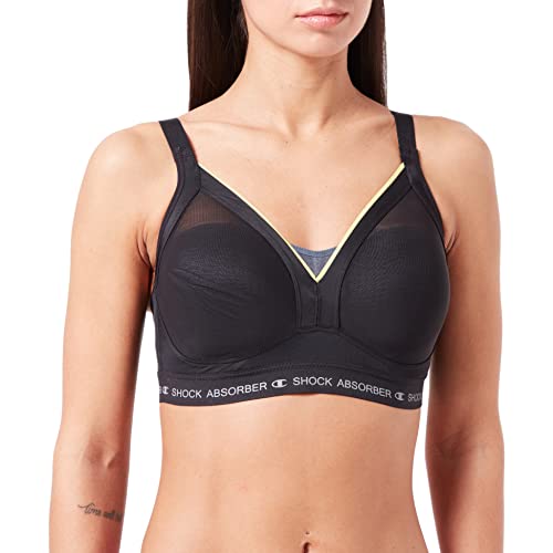 Champion Shock Absorber S015F Active Shaped Support Bra, Sujetado de entrenamiento, para Mujer, Negro, 85J