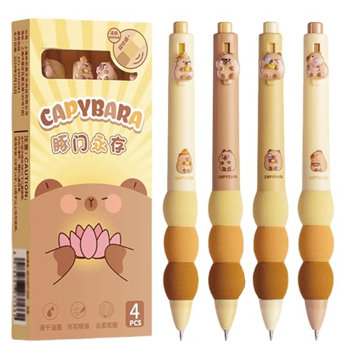 MOZXIRZ Set 4 bolígrafos retráctiles con tinta negra 0.5mm miniatura 1
