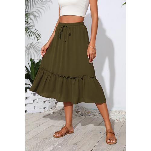 Image of Witsmile High Waist Tiered Skirts for Women Flowy Skirts for Women Long Length with Pockets 2026 Fashion Trendy