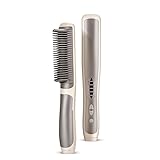 Hair Straightener Brush, Alinana 2 in 1 Straightener and Curler, Ring Hair Straightener Comb 6 Temps 20s Fast Heating, 3D Straightening Brush for Women
