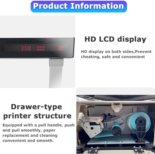 Báscula digital comercial con impresora y doble pantalla miniatura 4